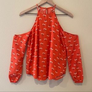 Abercrombie & Fitch Orange Off Shoulder Top